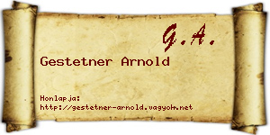 Gestetner Arnold névjegykártya